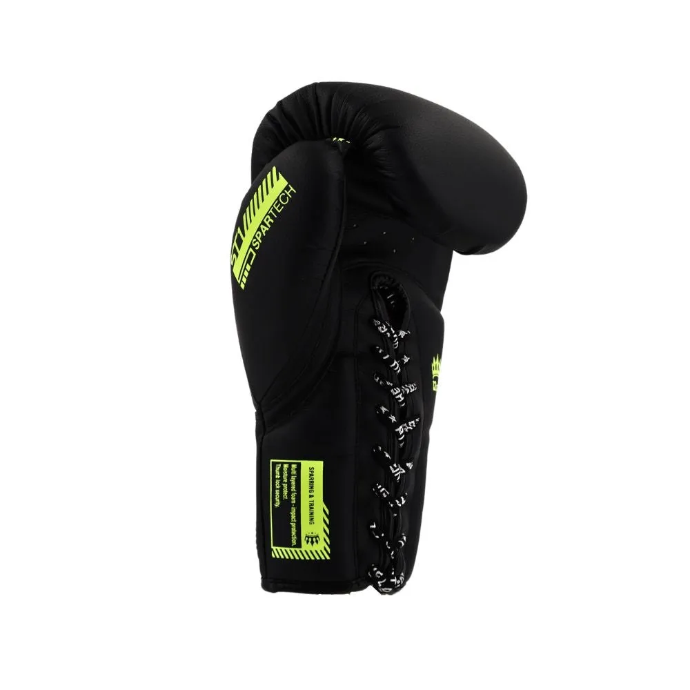 Playerz SparTech Lace Boxing Gloves - Black/Neon