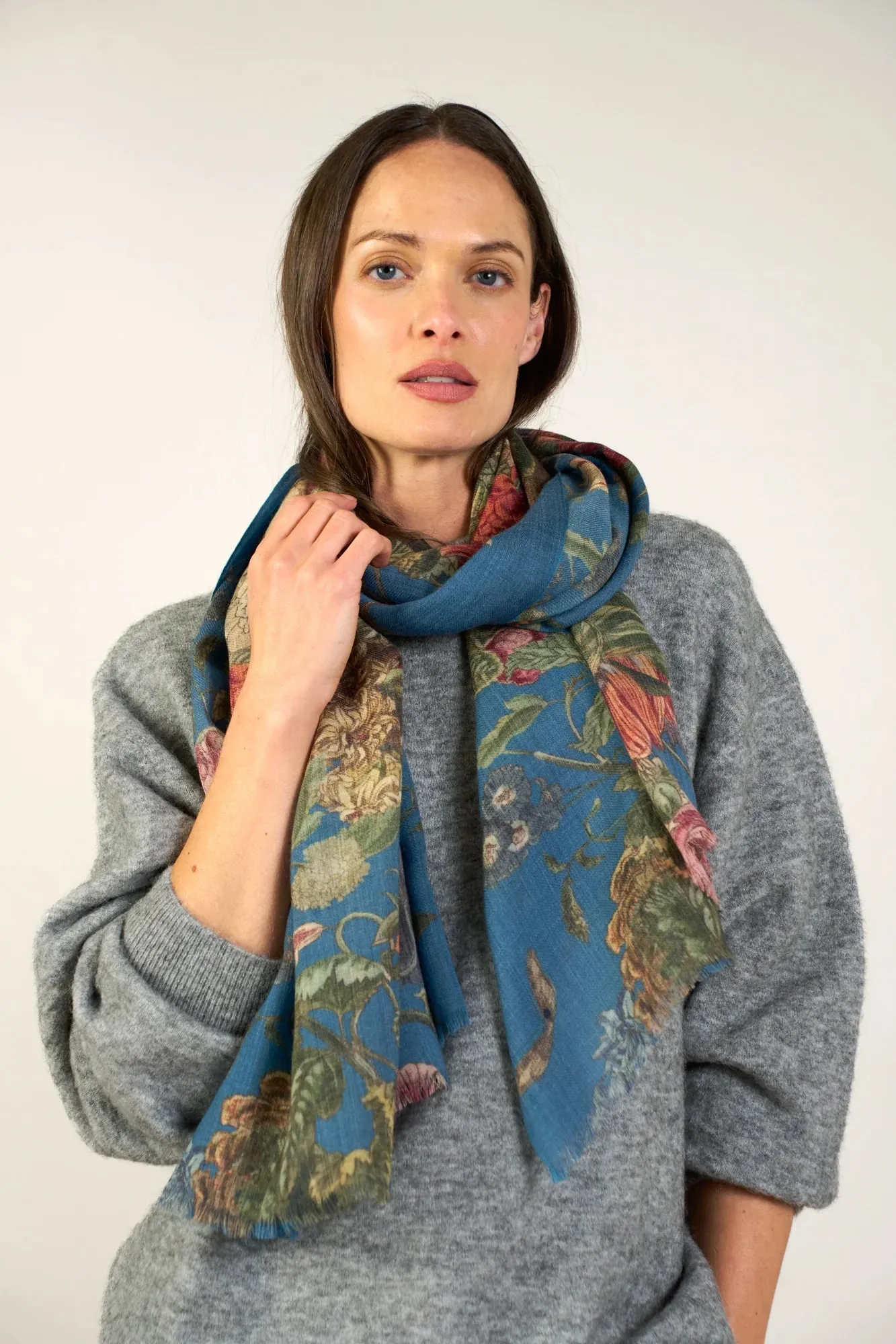 Primula Teal Wool Scarf | One Hundred Stars