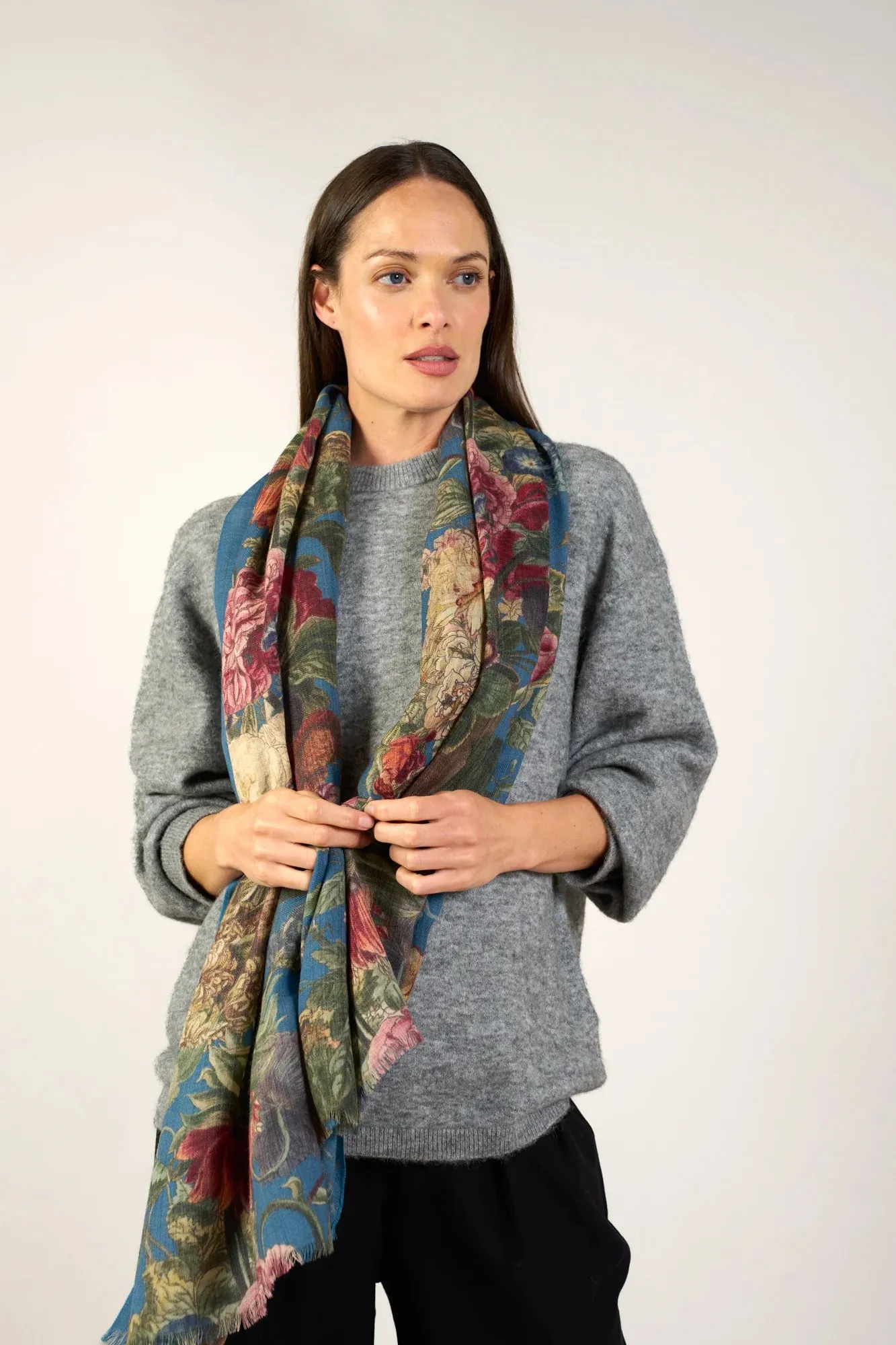 Primula Teal Wool Scarf | One Hundred Stars