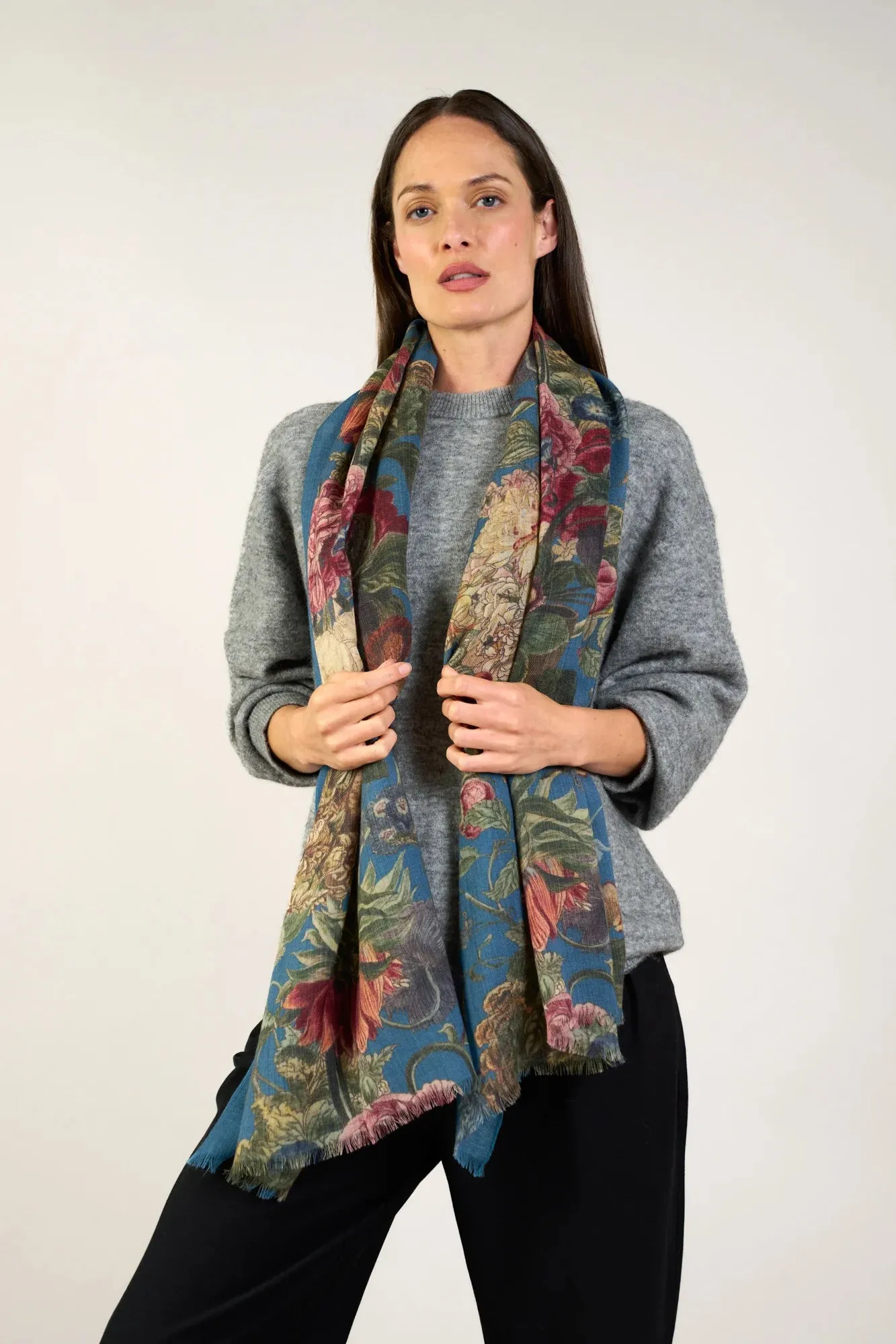 Primula Teal Wool Scarf | One Hundred Stars