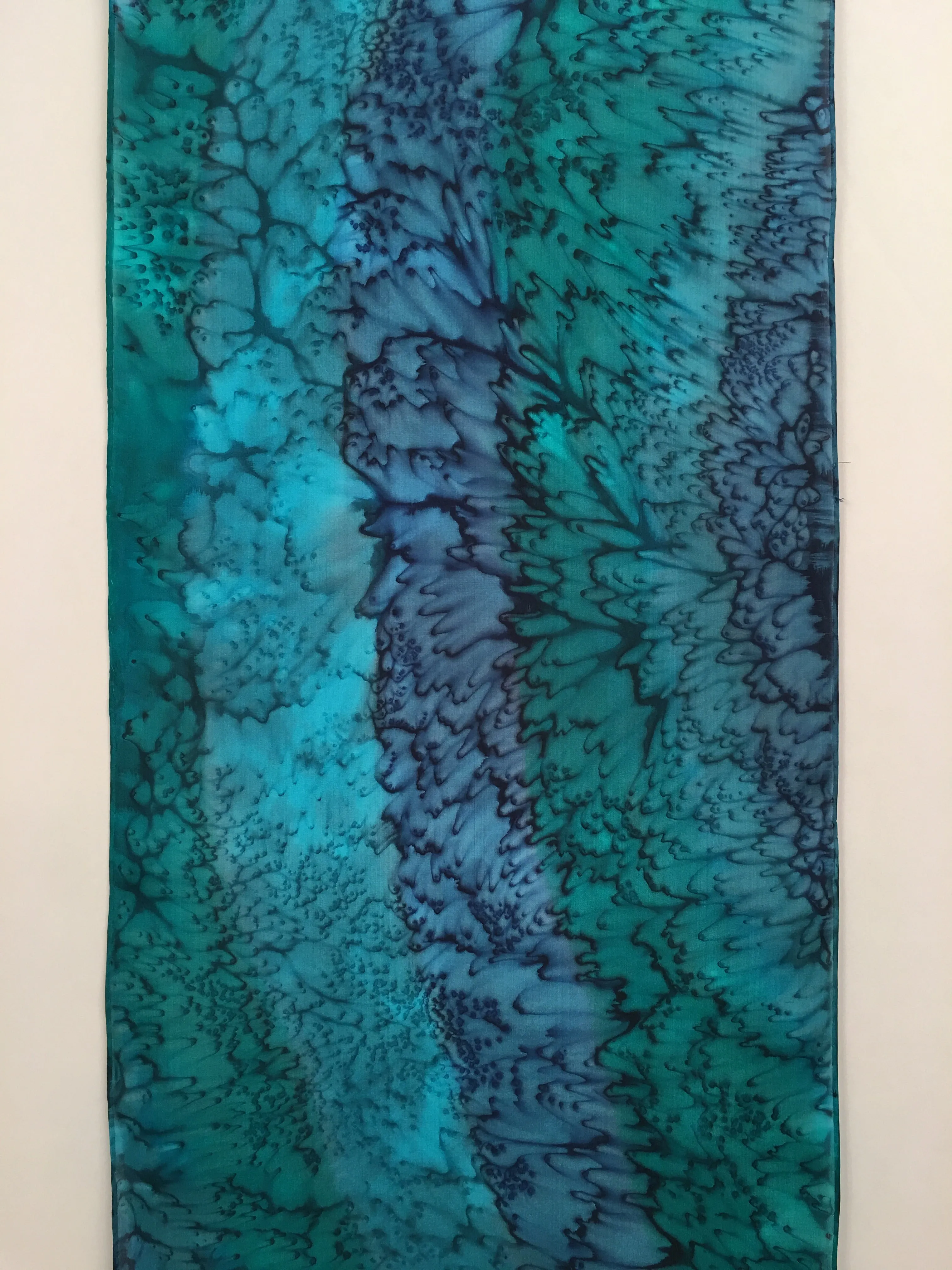 "Mermaid Ocean Reef" - Hand-dyed Silk Scarf - $125