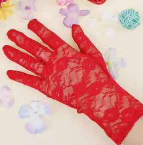 Red Lace Gloves