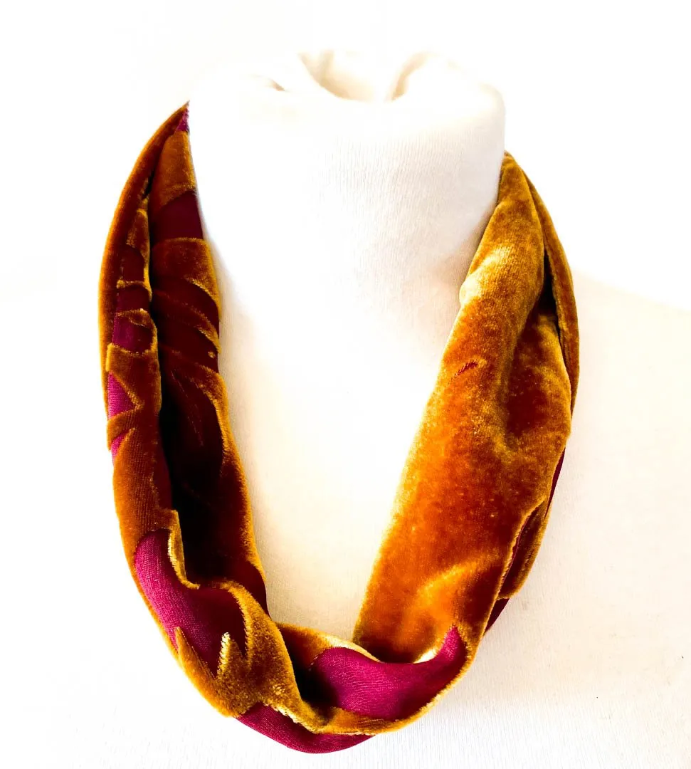 Rich Gold/  Purple Devore Snood