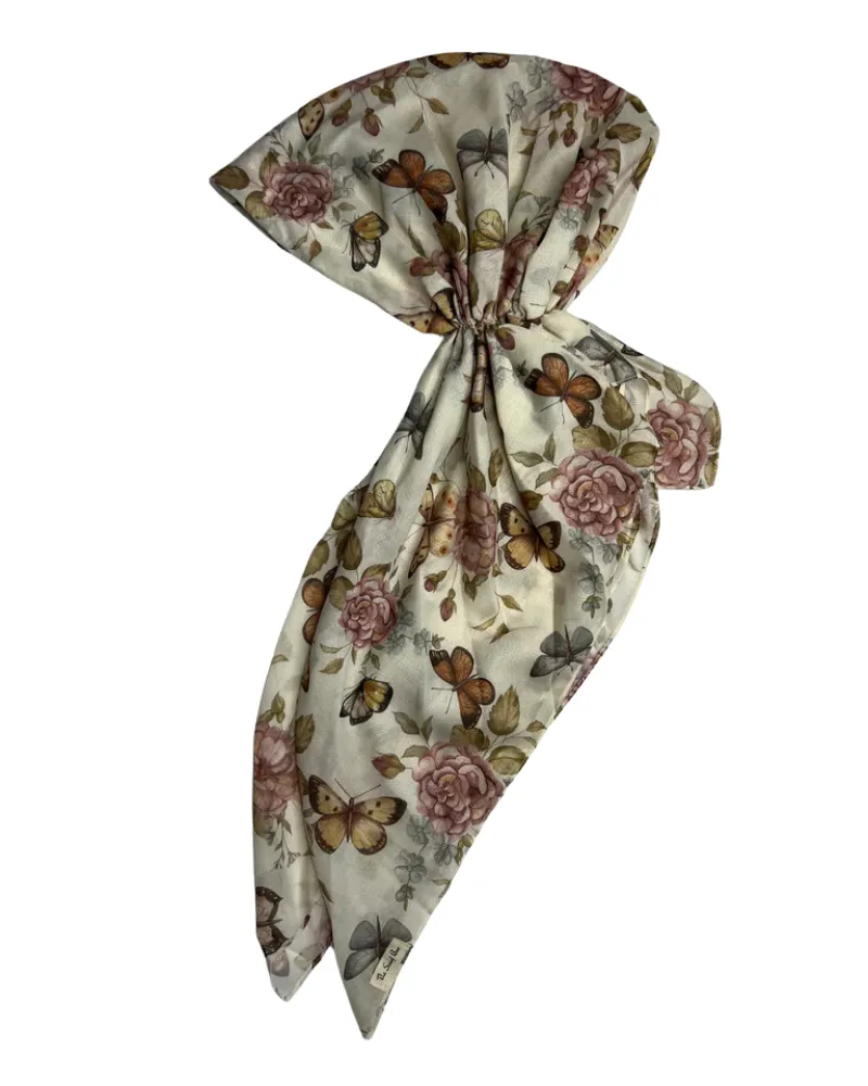 Scarf Bar Antique Butterfly Classic Pre-Tied Bandanna with Velvet Grip