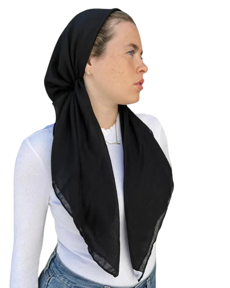 Scarf Bar Classic Black Pre-Tied Bandanna with Full Grip