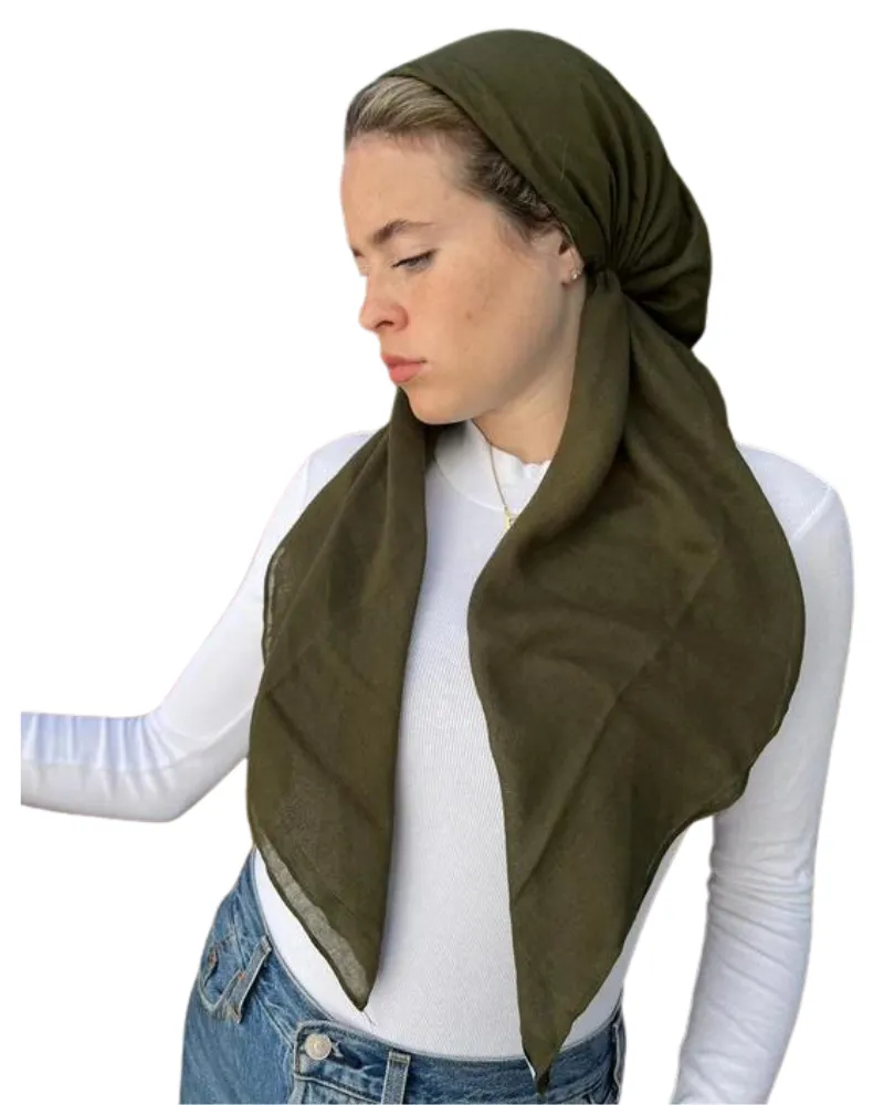 Scarf Bar Classic Hunter Green Pre-Tied Bandanna with Full Grip