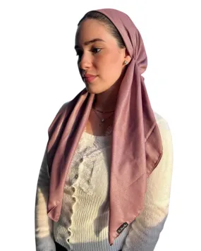 Scarf Bar Solid Mauve Shimmer Classic Pre-Tied Bandanna with Full Grip