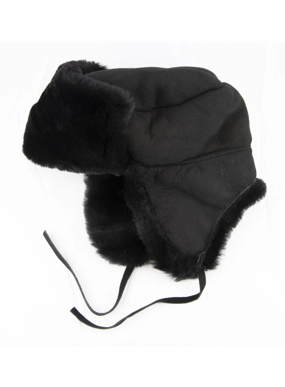 Sheepskin Trapper Hat with Ties