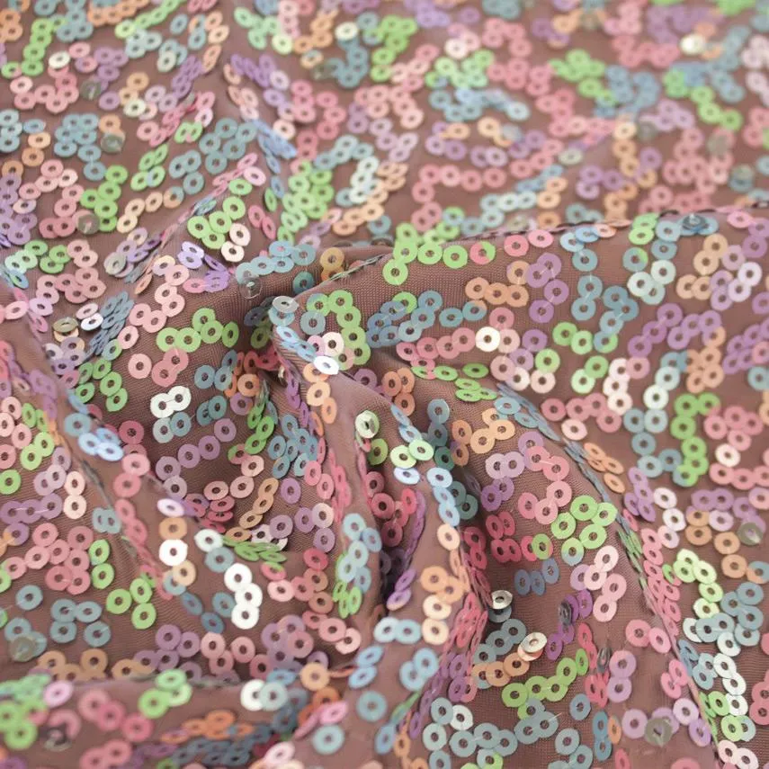 Sherbert Embroidered Sequin | Blue Moon Fabrics