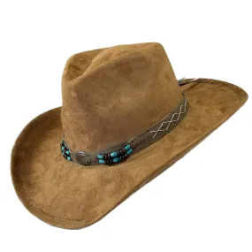 Suede Canyon Western Cowboy Hat in Light Brown