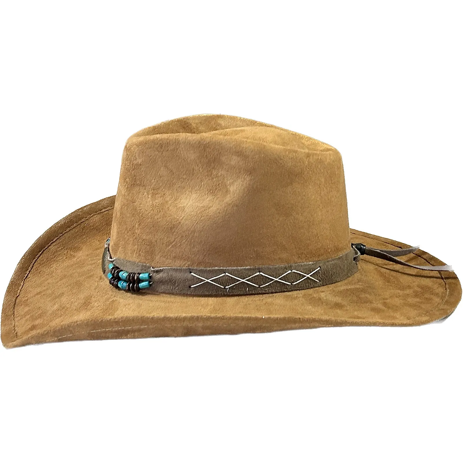 Suede Canyon Western Cowboy Hat in Light Brown