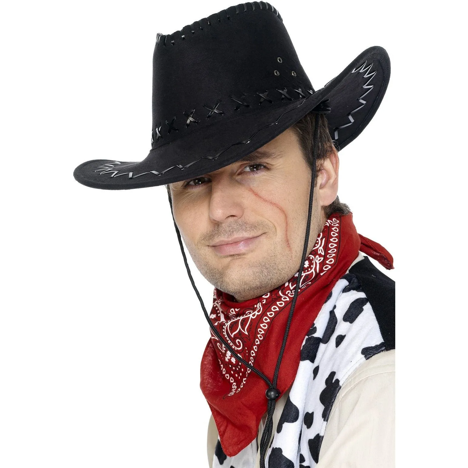 Suede Look Black Cowboy Hat