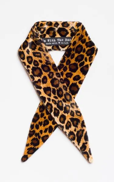 The Bebe Leopard Velvet Scarf Tie