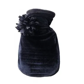 Velvet mini hot water bottle - Black