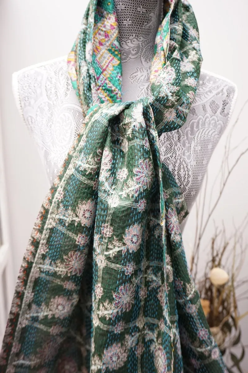 Vintage Kantha Silk Scarves