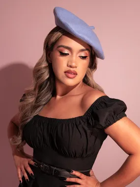 Vintage-Style Beret in Sunset Blue