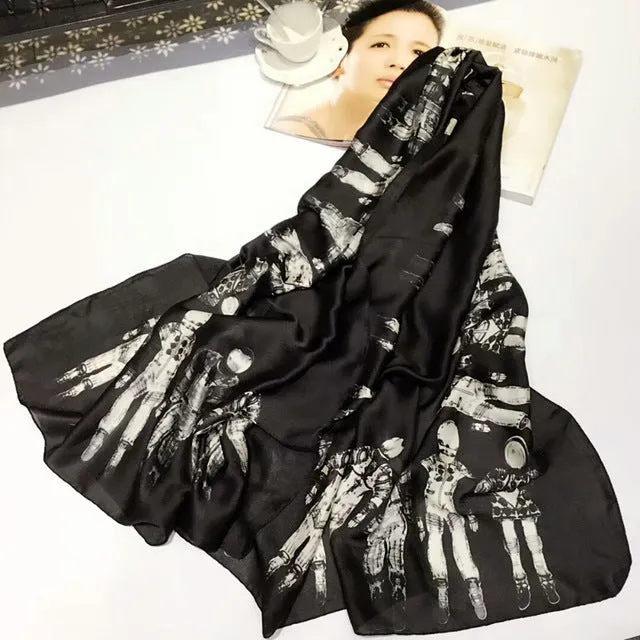 Women Shawl High Quality Silk Scarf