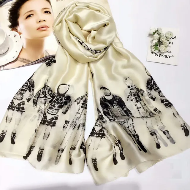 Women Shawl High Quality Silk Scarf