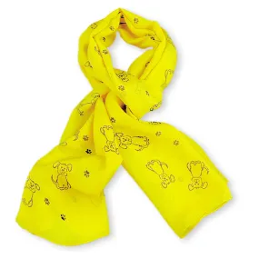 YELLOW DOG PATTERN SCARF - 67x26"