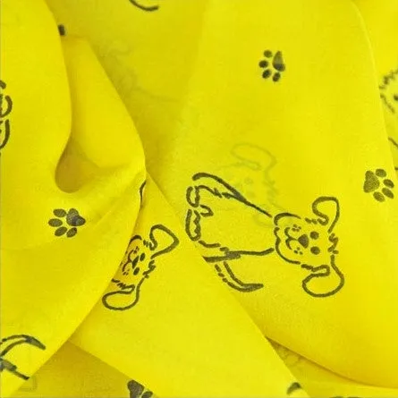 YELLOW DOG PATTERN SCARF - 67x26"